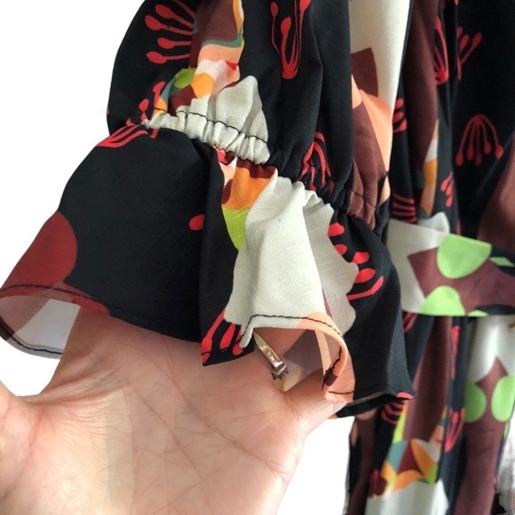 Hutch X ModCloth Dress Let’s Go Boho Brown Black Multi Maxi Size 4 - Picture 15 of 16